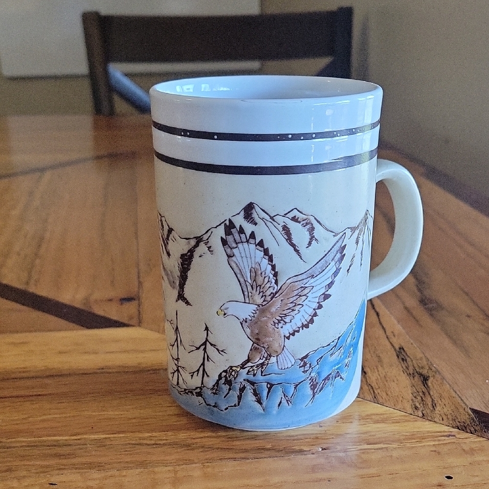 Vintage Speckled Retro MCM OTAGIRI BALD EAGLE 🦅 Stoneware Coffee Cup